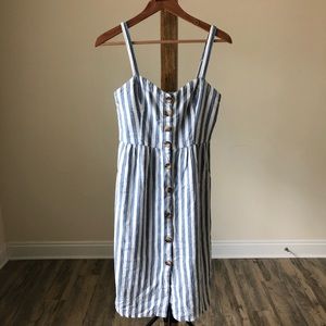 Abercrombie & Fitch blue striped midi dress